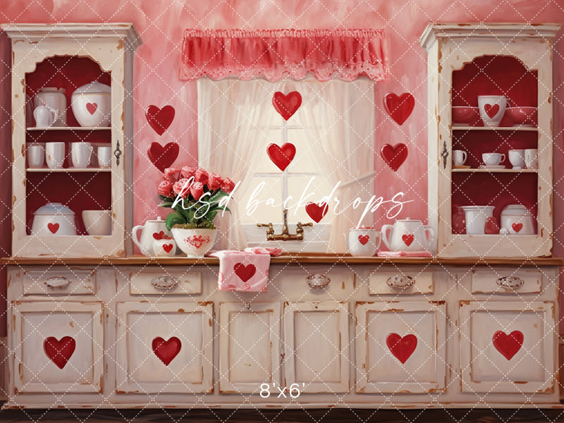 valentines day kitchen photo backdrop