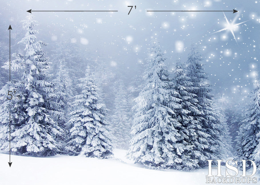 Winter Fir Trees Photography Backdrop, Christmas Photo Background – HSD ...