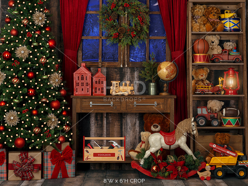 Rustic Santa's Workshop Photography Backdrops | HSD