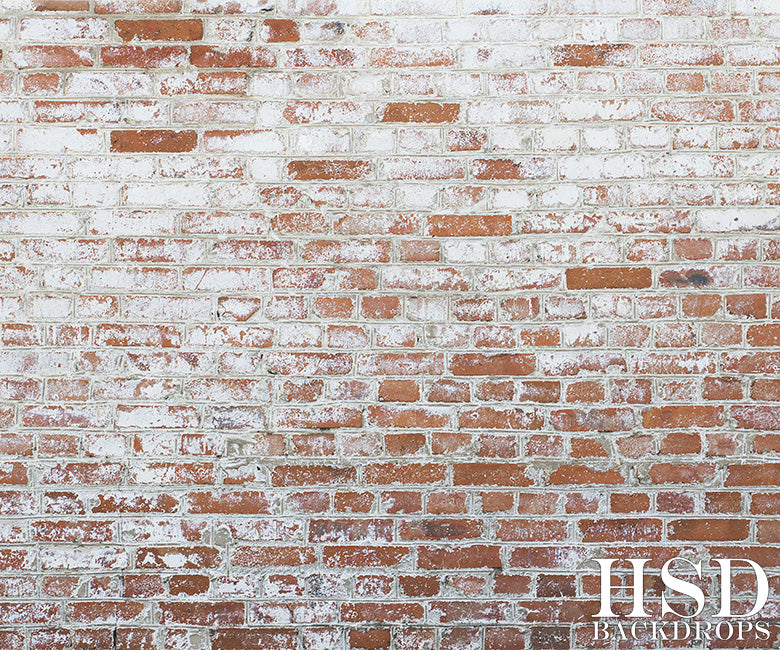 Red White Brick Wall Photography Backdrops Hsd