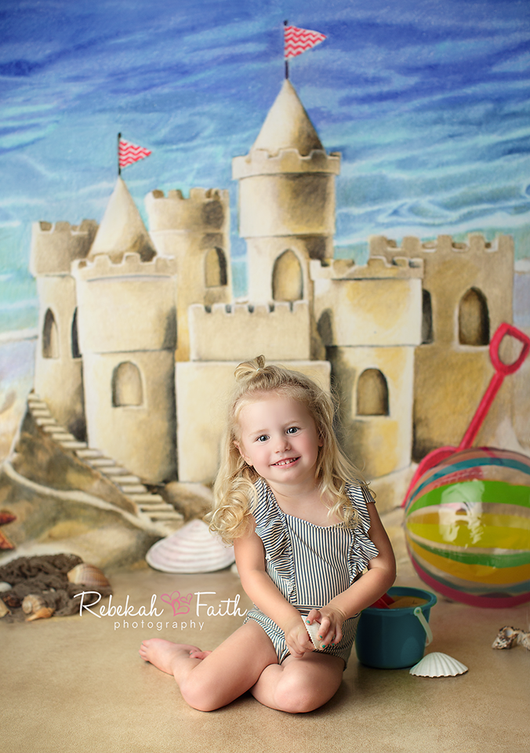 X Drop simple large sand castle – Baby Dream Backdrops