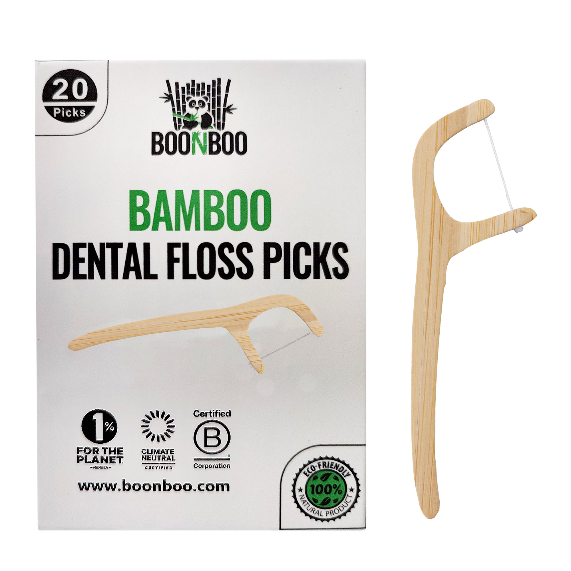 Dental Floss Picks | 20CT Reusable Bamboo Sustainable &