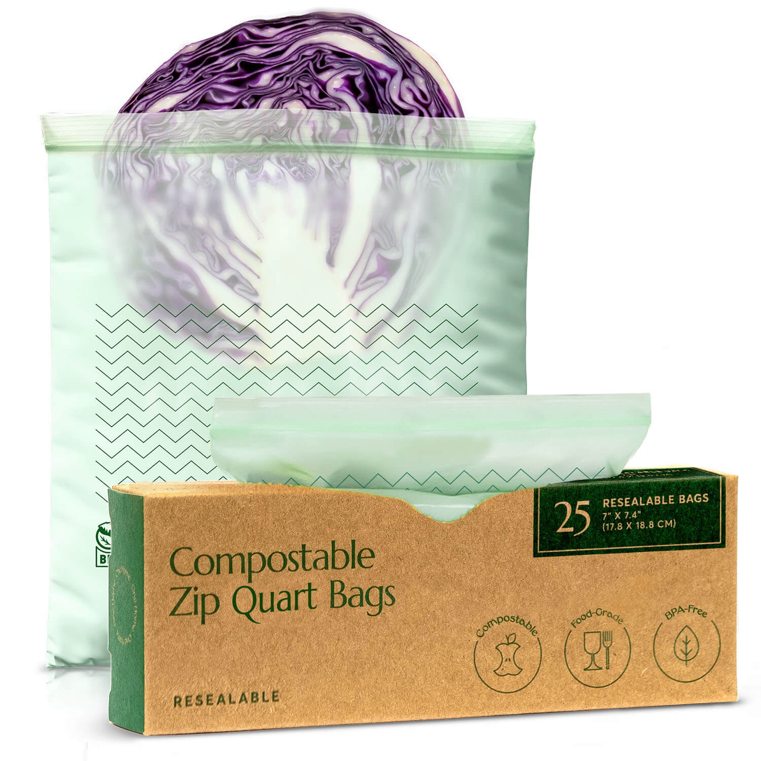 Quart Size Resealable Bag - Zipper