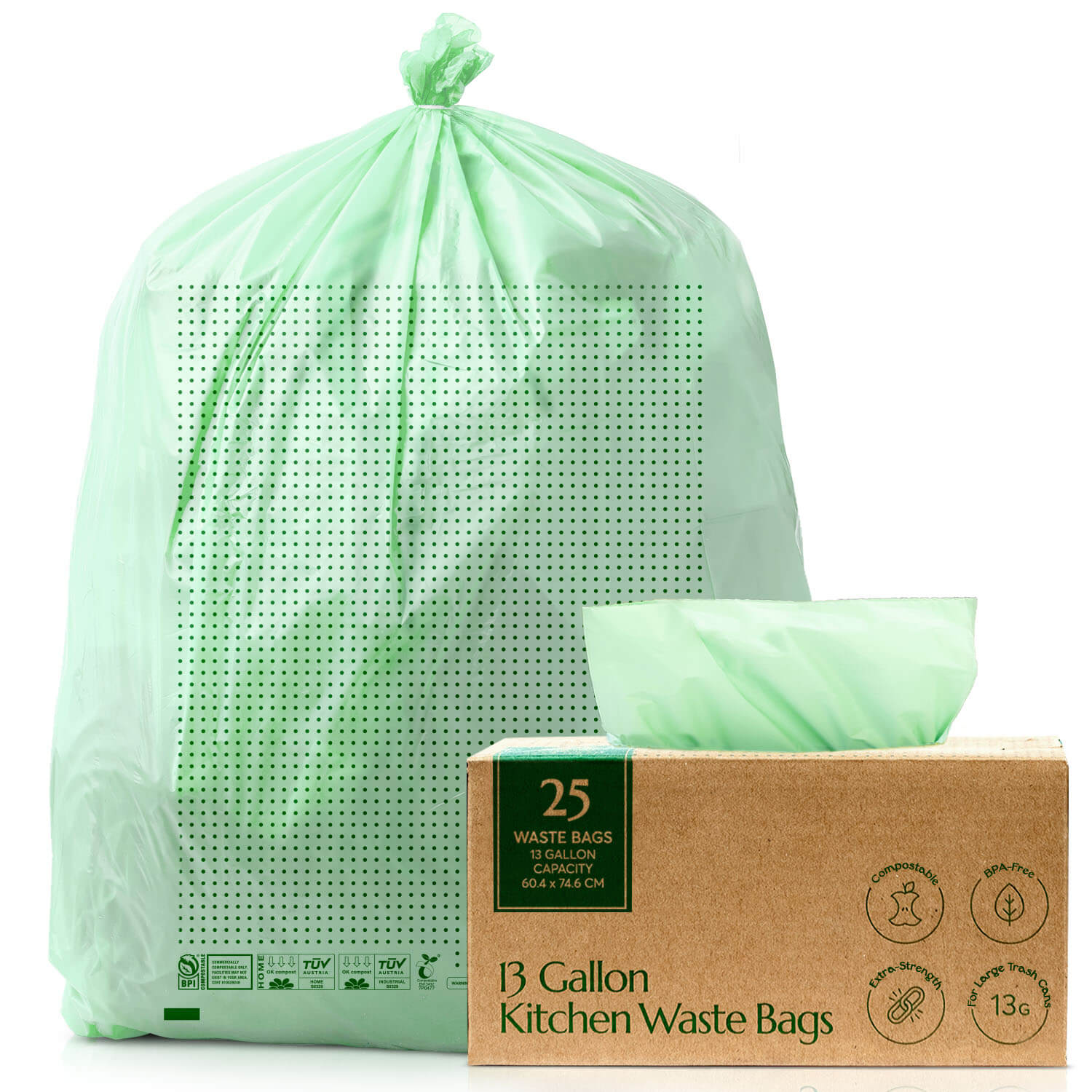 Compostable Trash Bags 13 Gallon