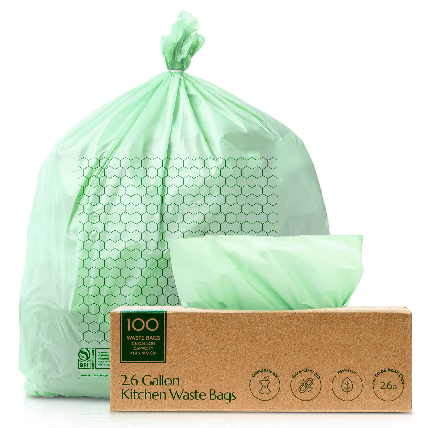 C Crystal Lemon 50 Counts Compostable Trash Bags, 6 Gallon Heavy Duty Trash  Bags and Kitchen Garbage Bags