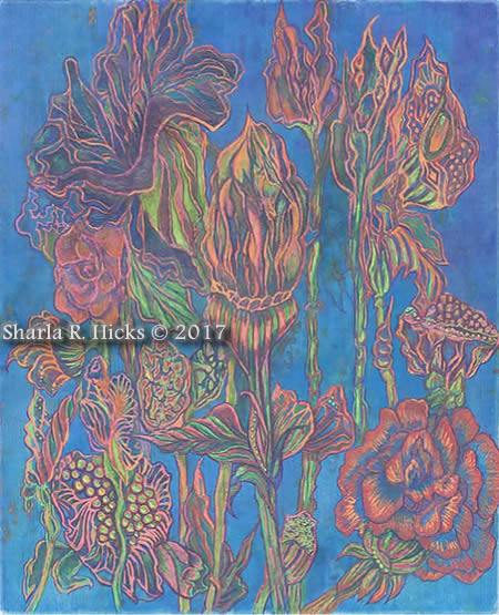 Orange & Blue, Artwork by Sharla R. Hicks, copyright