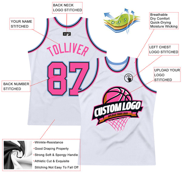 Custom Red Pink-Black Round Neck Sublimation Basketball Suit