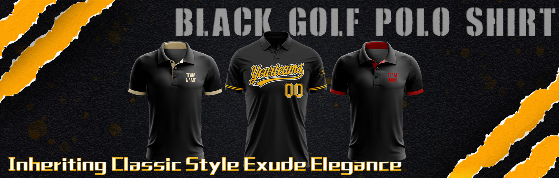 custom golf polo black shirts