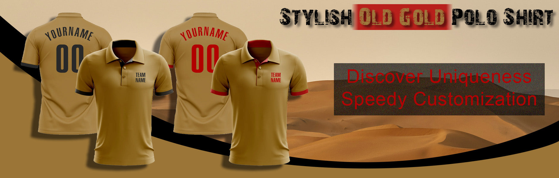custom golf polo old gold shirts