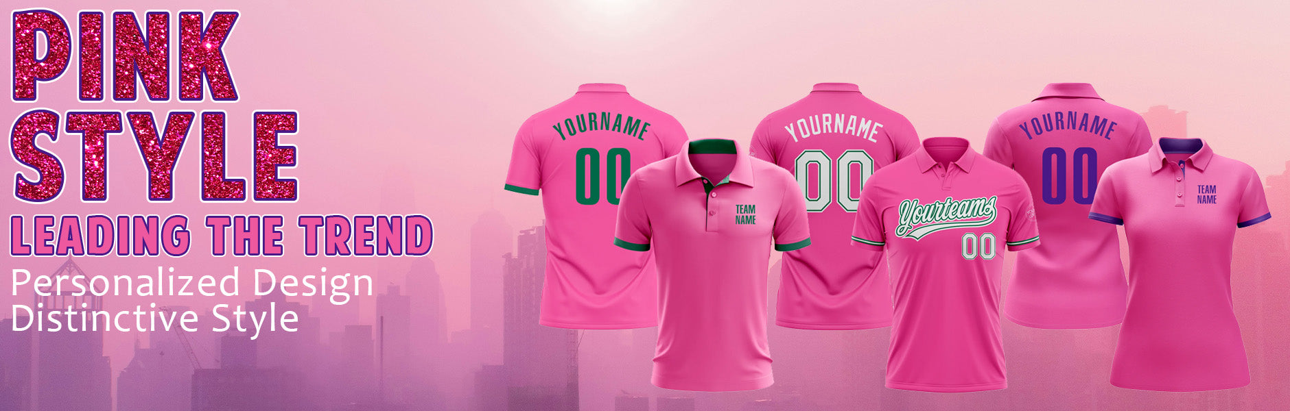 custom golf polo pink shirts