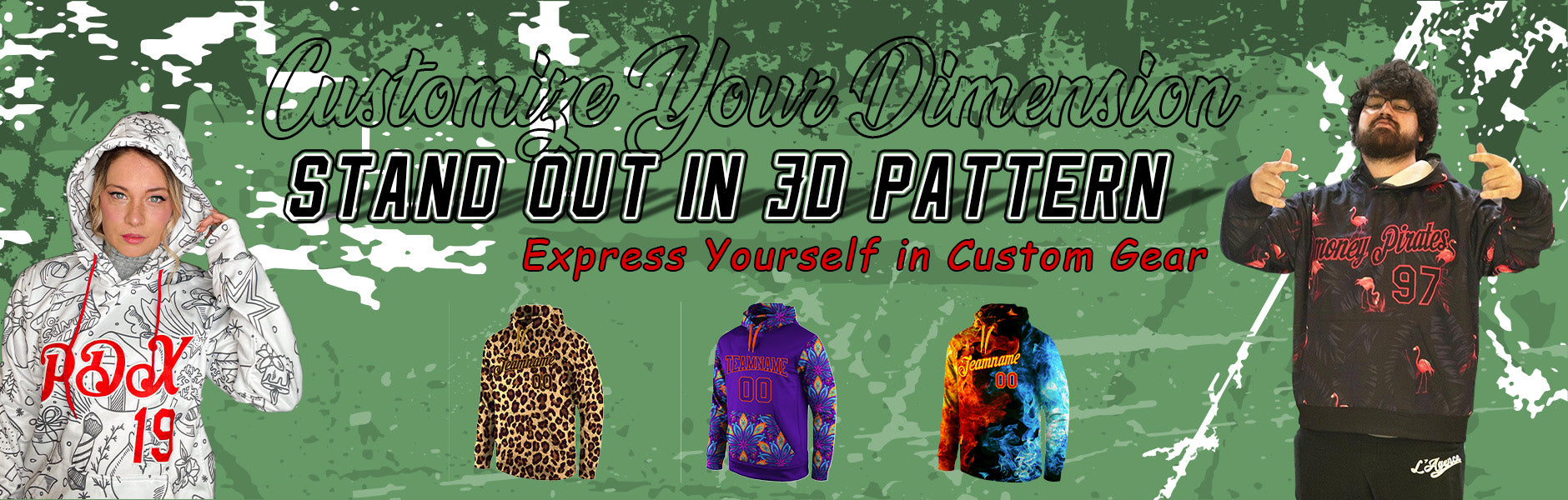 custom 3d-pattern hoodie