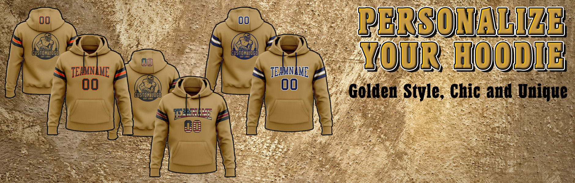 custom hoodie old gold