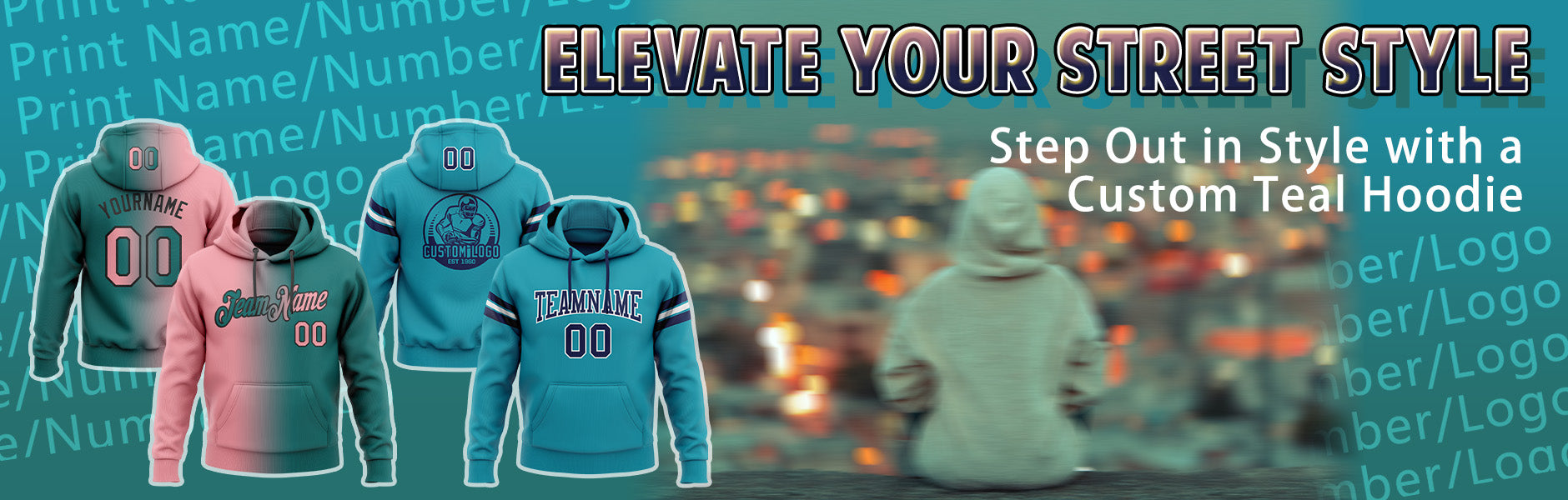 Custom teal hoodie