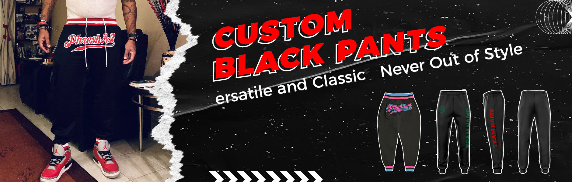 custom  black pants