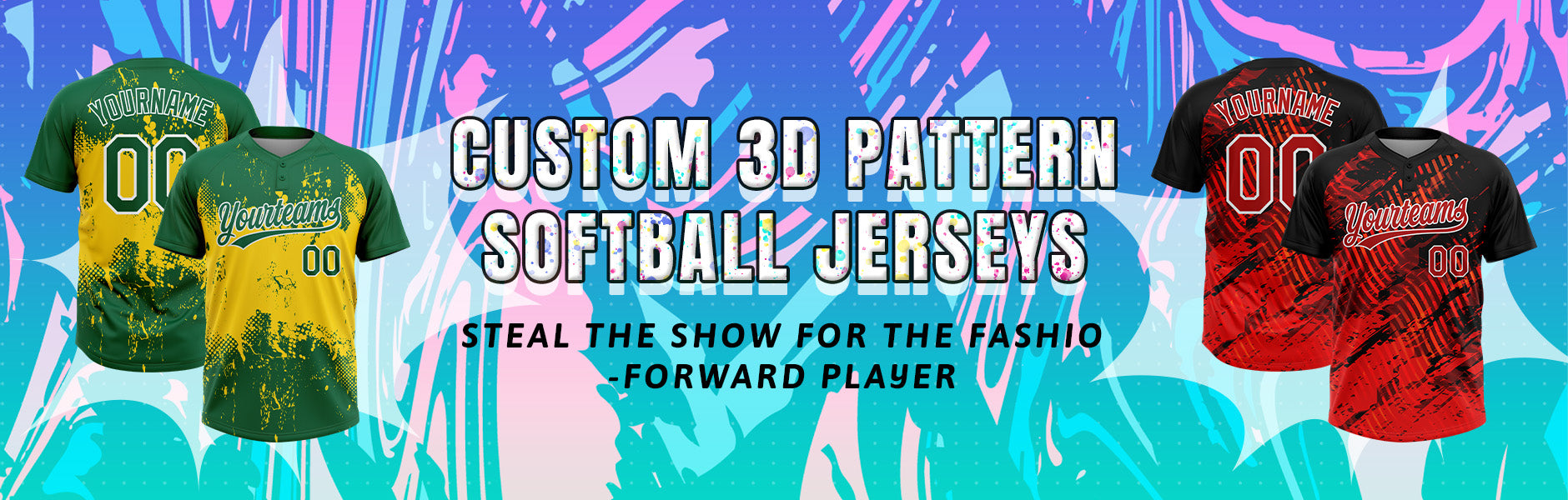 Custom  3d pattern softball jersey