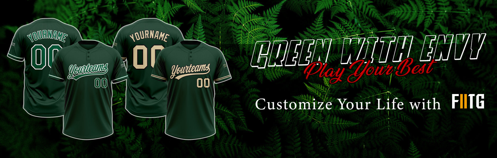 Custom green softball