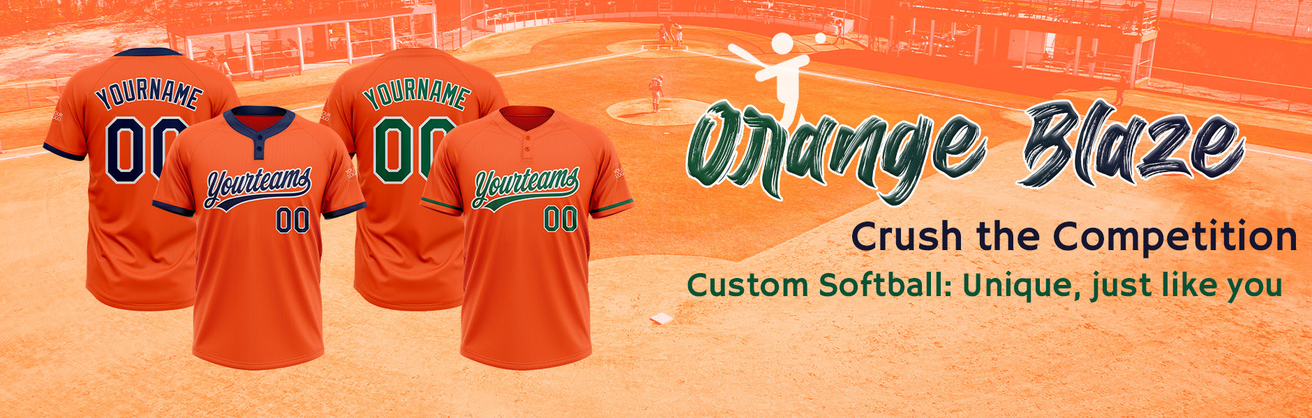 Custom orange softball