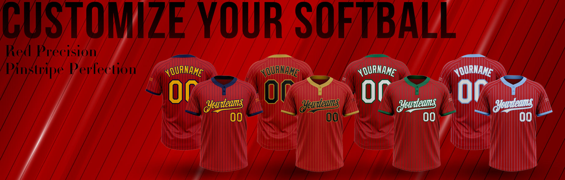 custom red pinstripe softball jersey