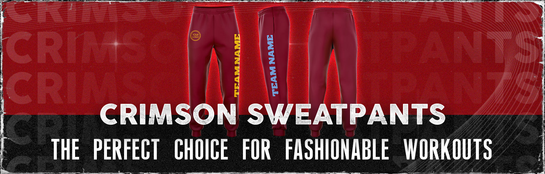 custom crimson sweatpants