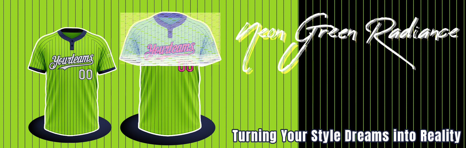 custom softball neon green jersey