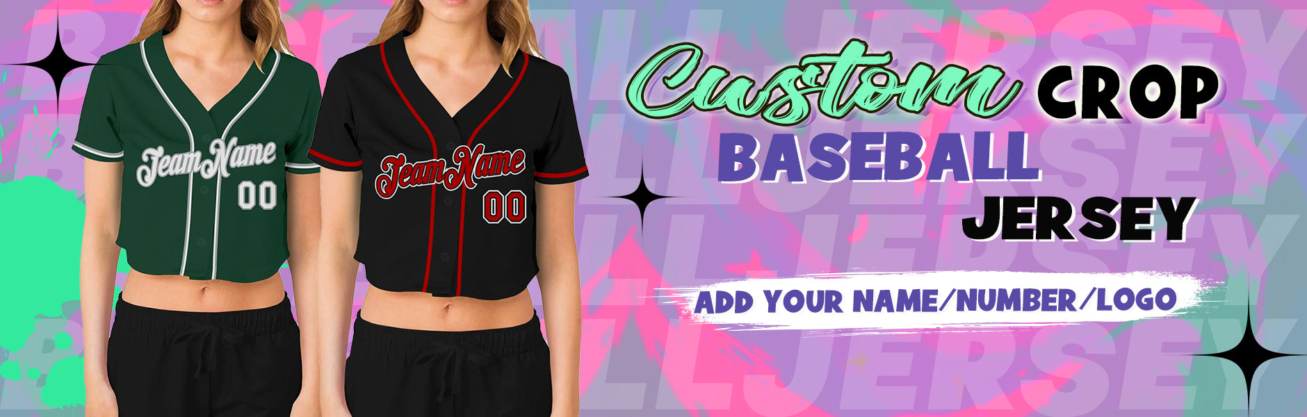 Custom crop tops baseball jersey