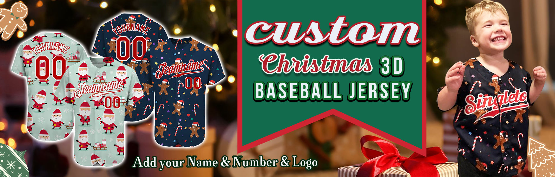 custom baseball christmas jersey