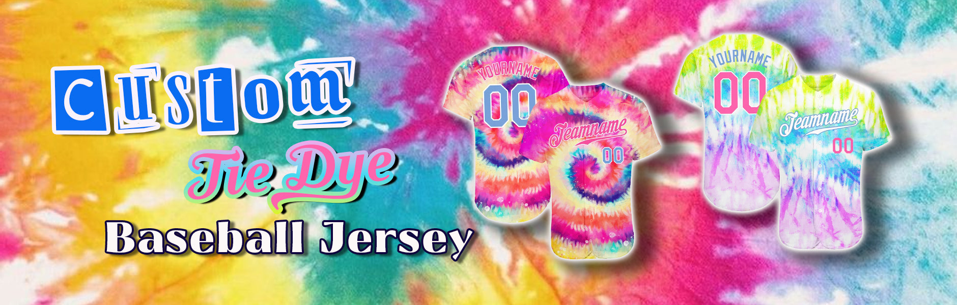 custom baseball tie dye jersey