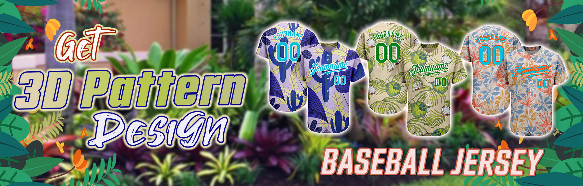 custom baseball 3d pattern jersey