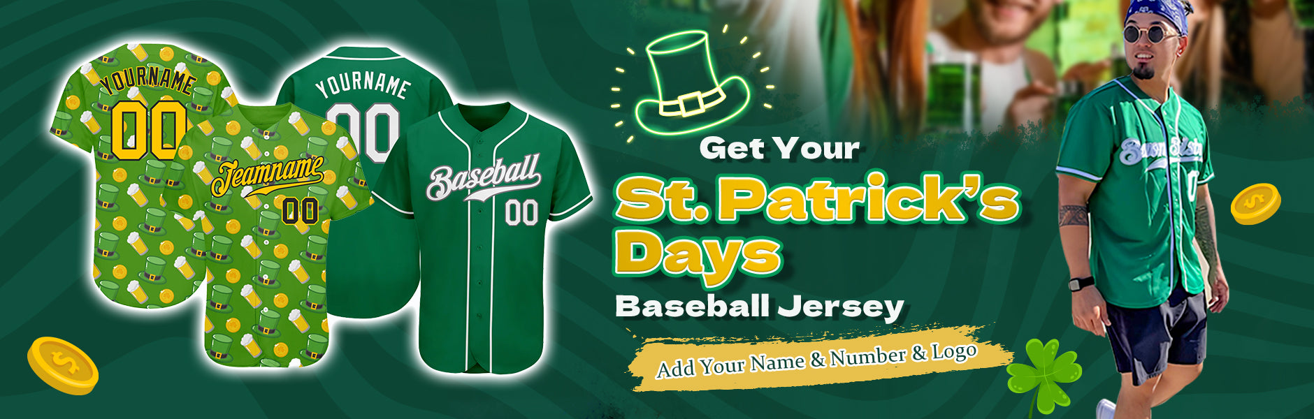 custom st patricks day baseball jersey