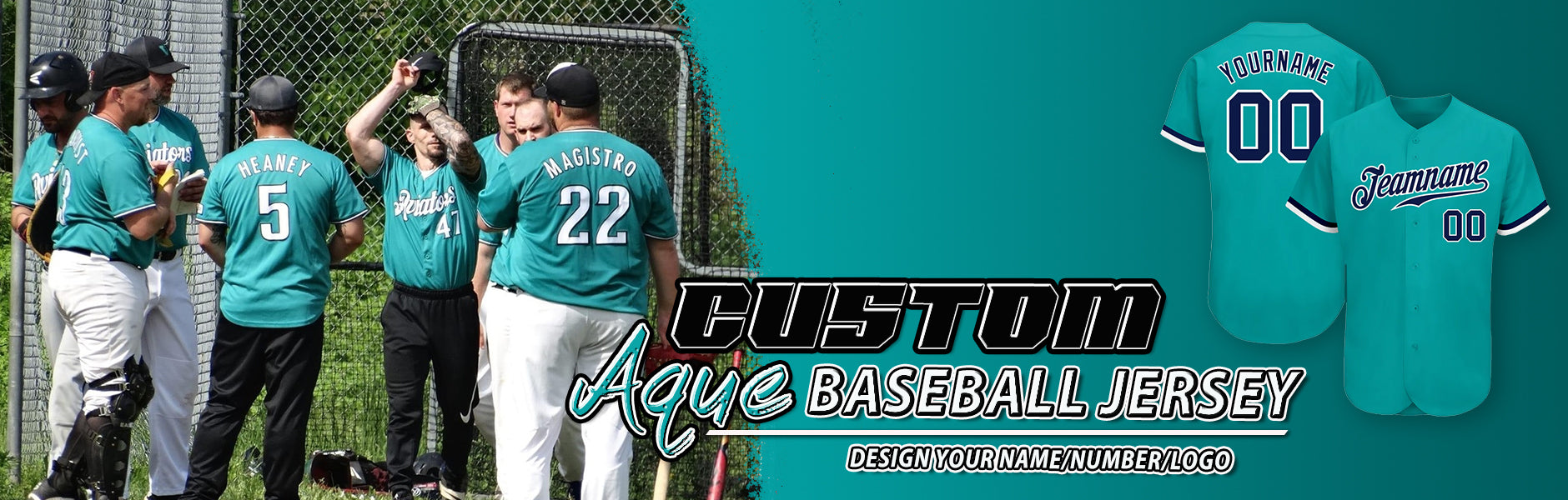 custom aqua baseball jersey