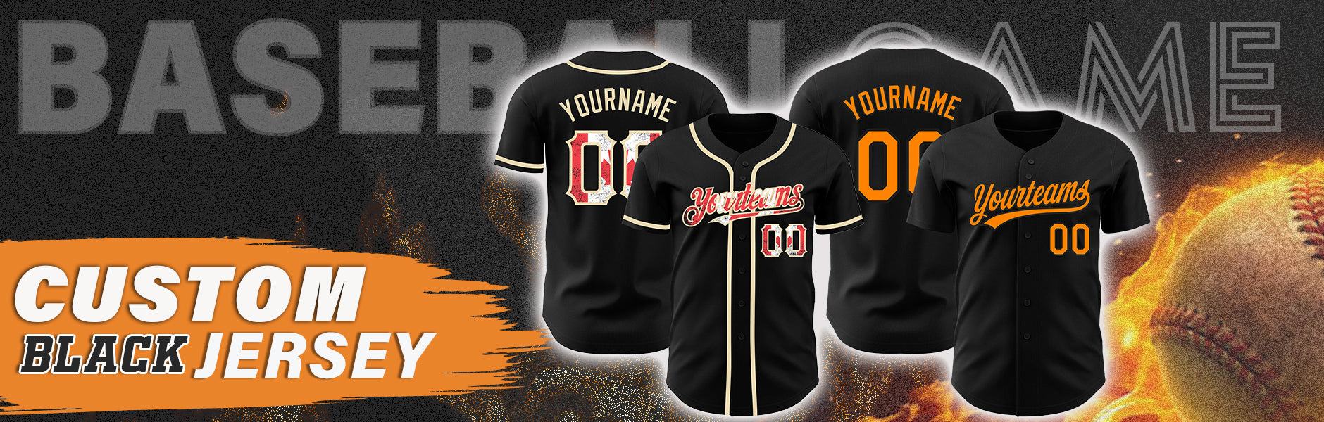 Custom Black Purple-Orange Authentic Split Fashion Baseball Jersey