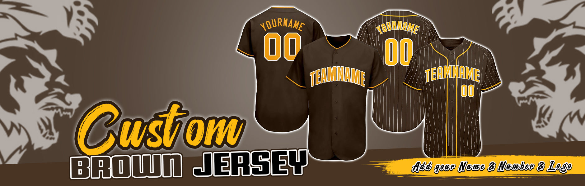 custom brown baseball jersey