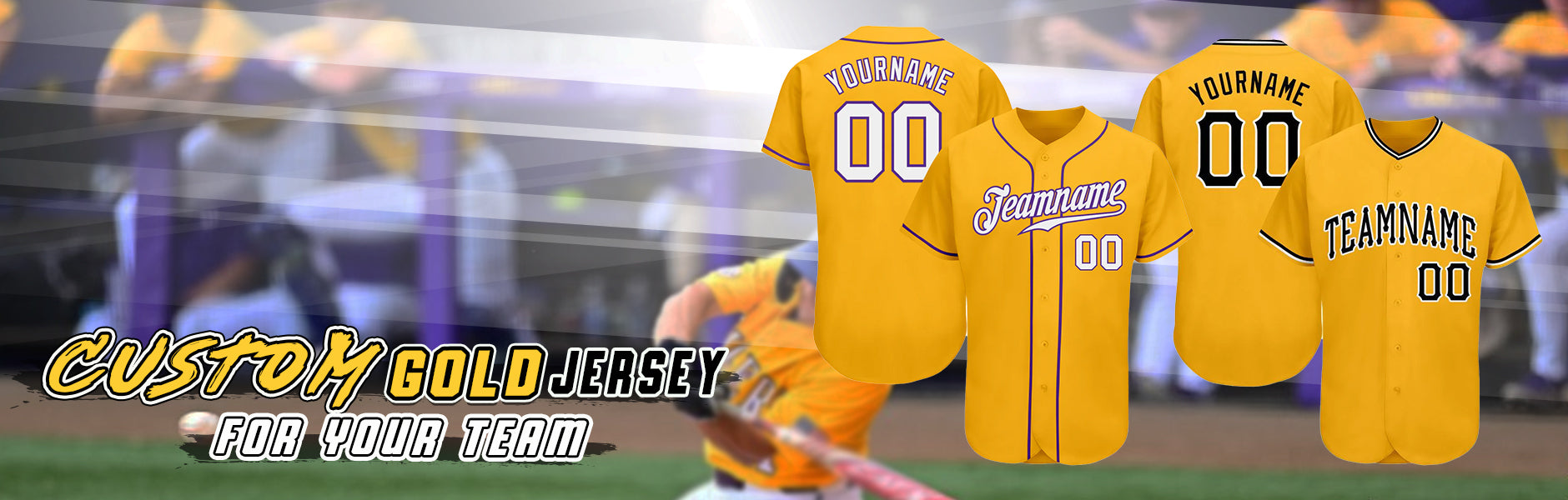 custom gold baseball jersey