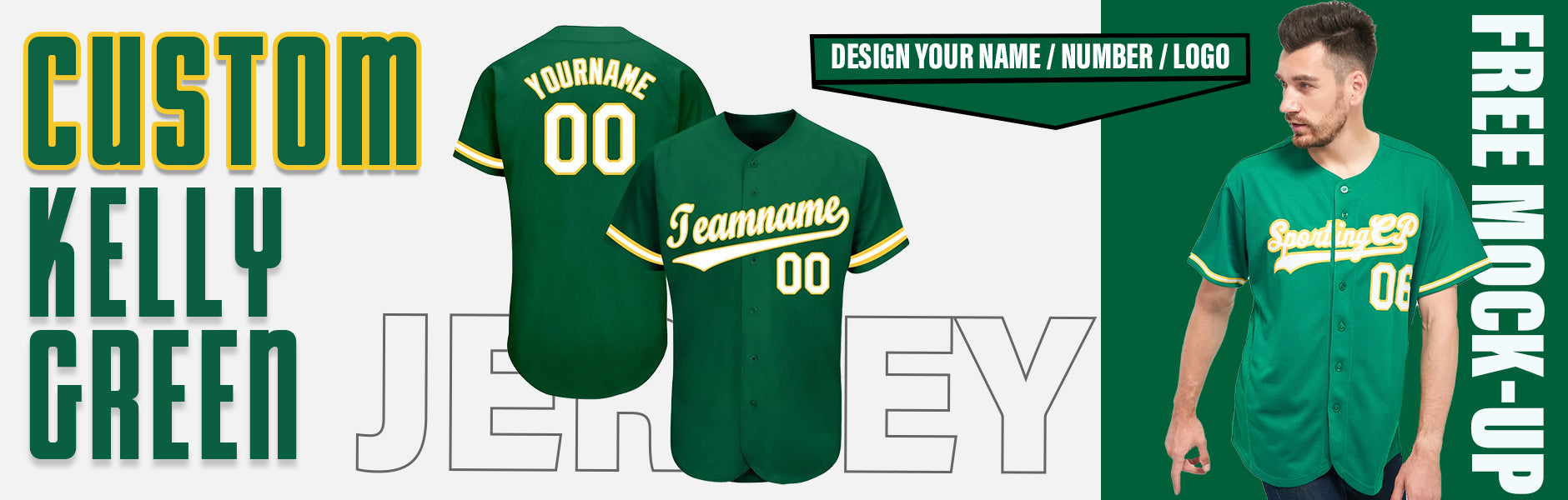 custom kelly green baseball jersey