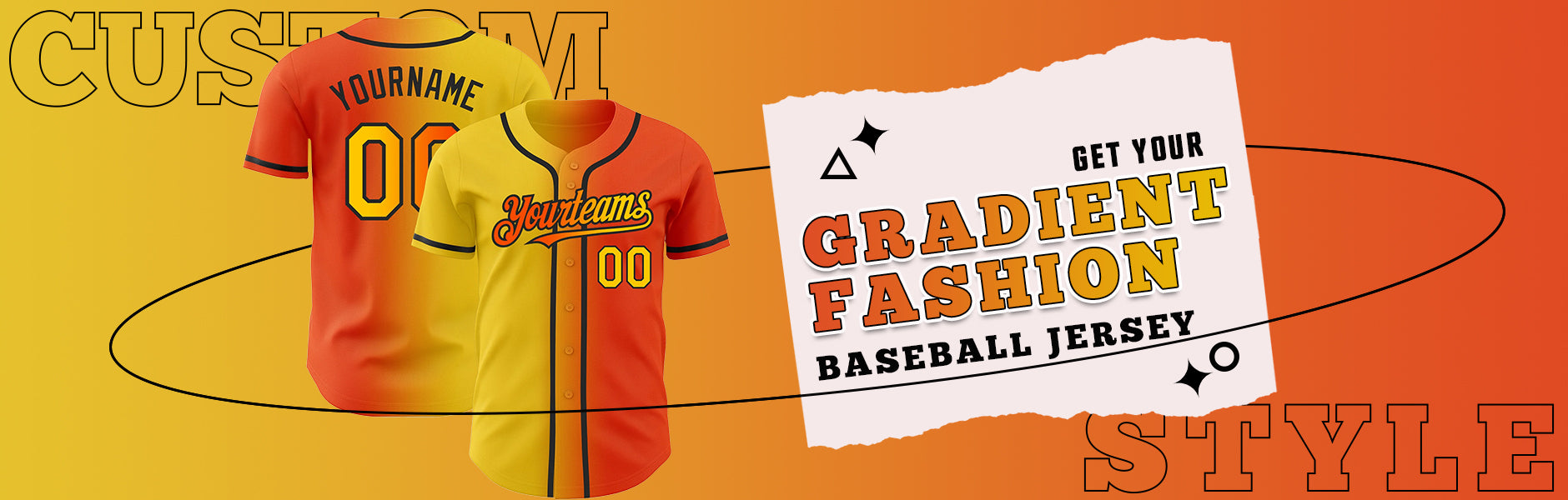 custom Gradient Fashion Baseball jersey