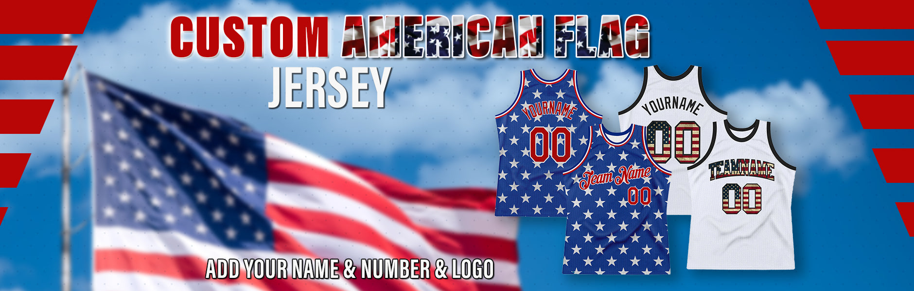 custom American Flag Basketball jersey