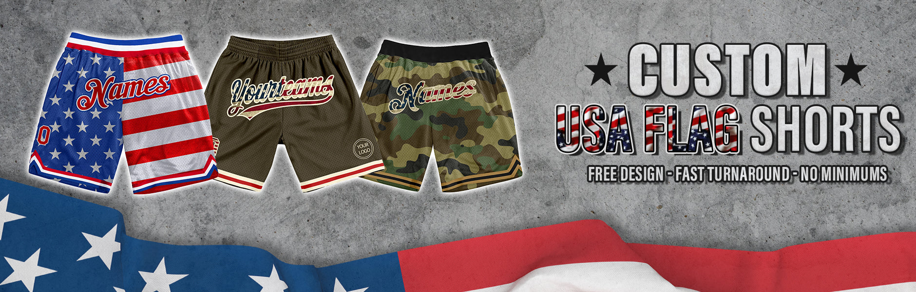 custom American Flag Shorts
