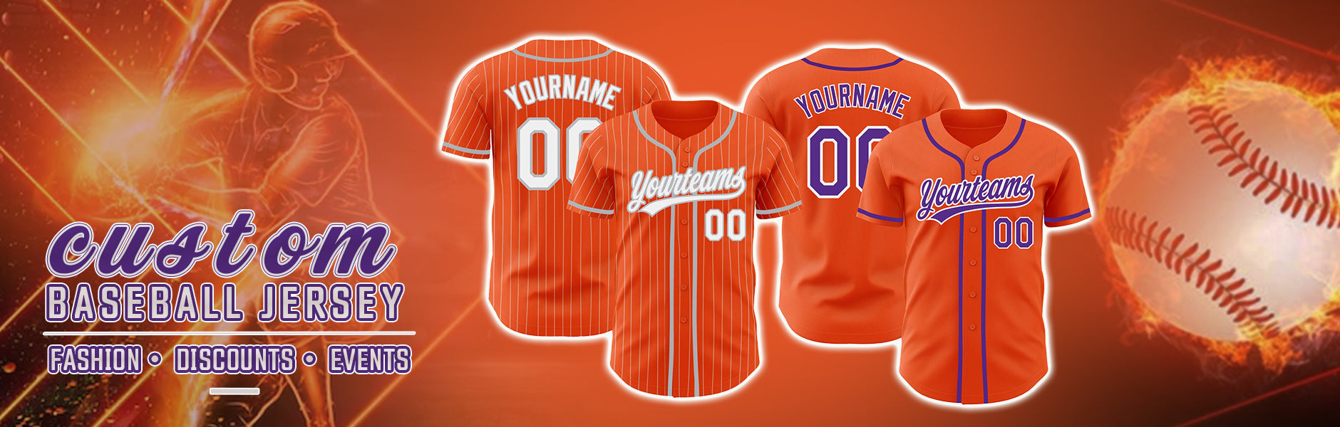 custom orange baseball jersey