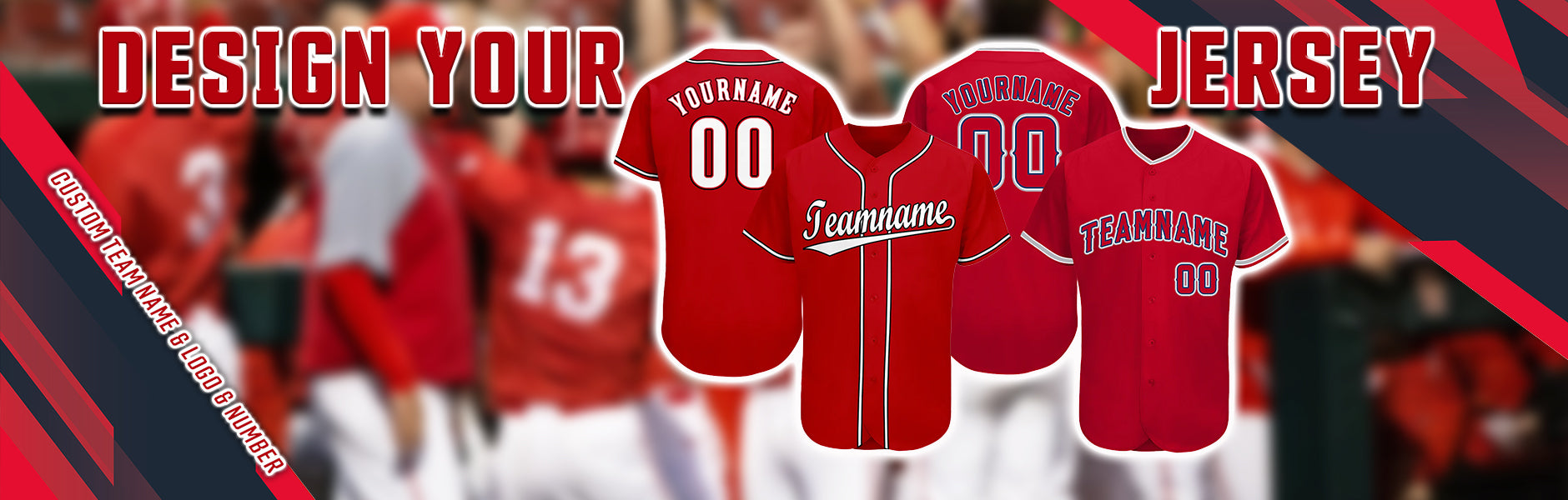 custom red baseball jersey