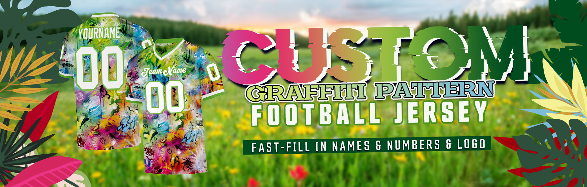 CUSTOM football graffiti pattern JERSEY