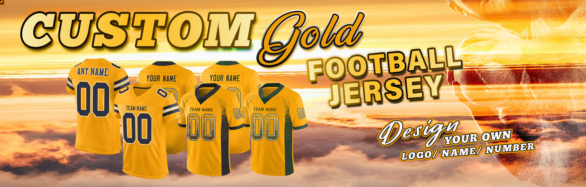 custom football gold jersey