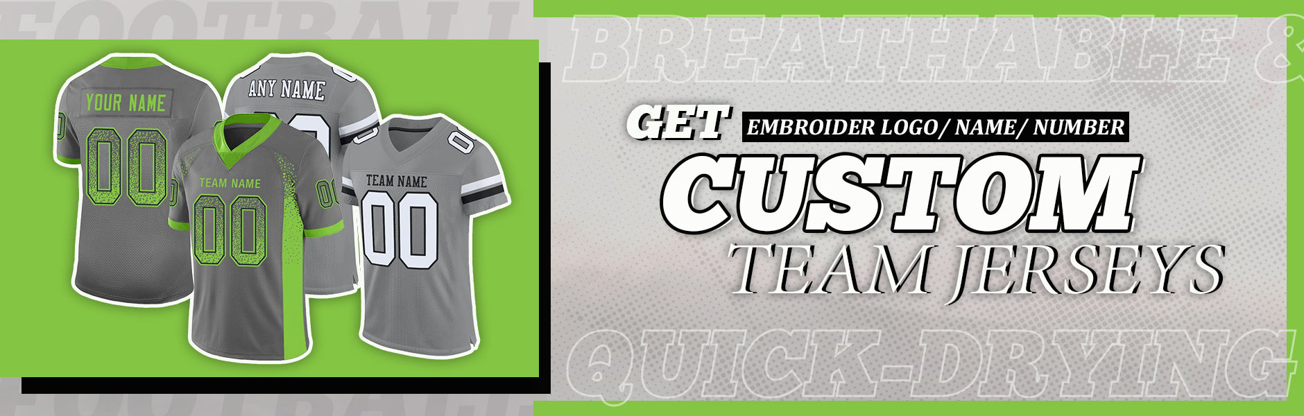 custom football gray jersey