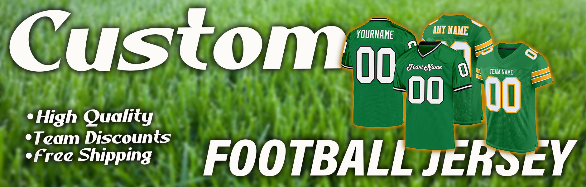 custom football grass green jersey