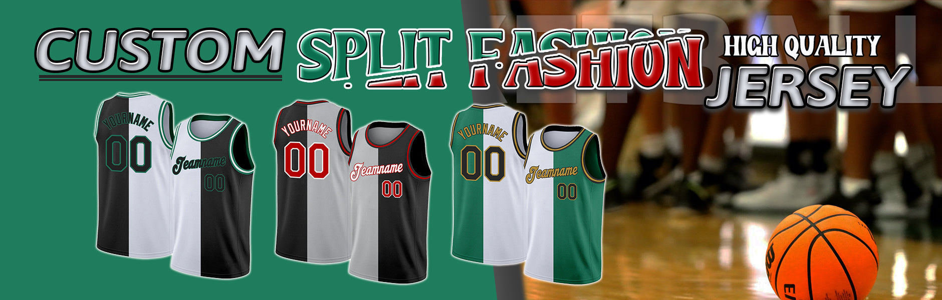 custom basketball split fashion jersey