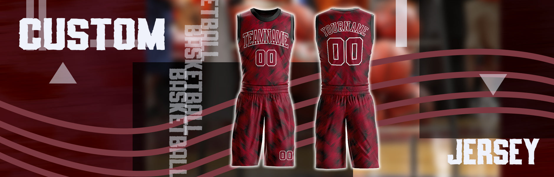custom basketball crimson jersey