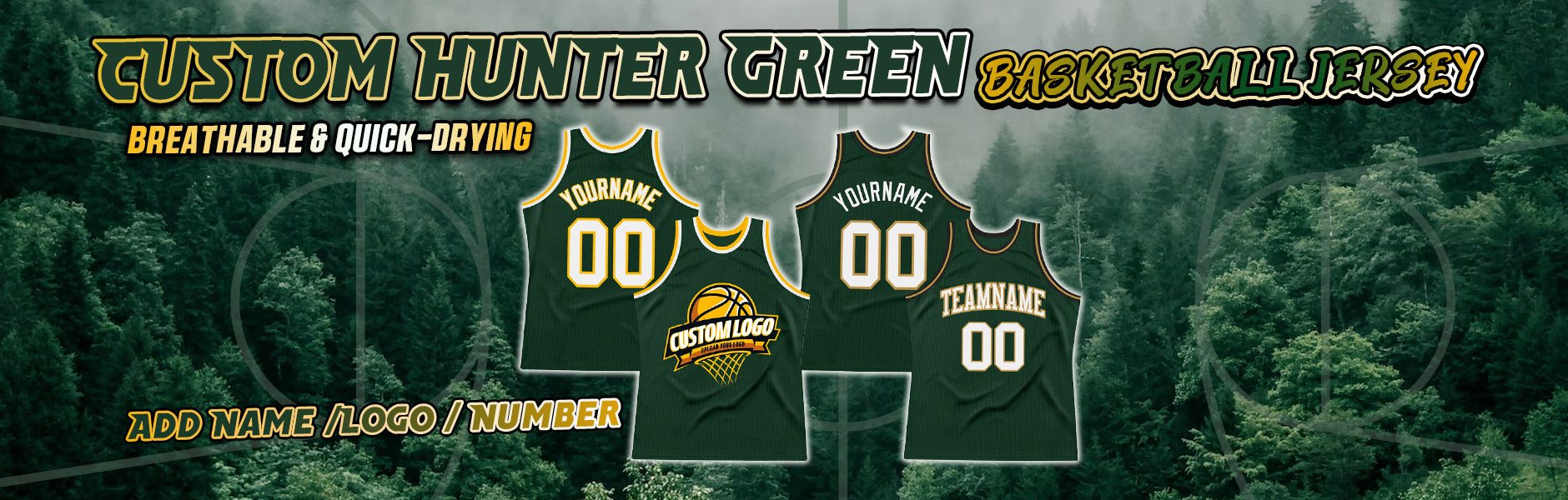 custom basketball hunter green jersey