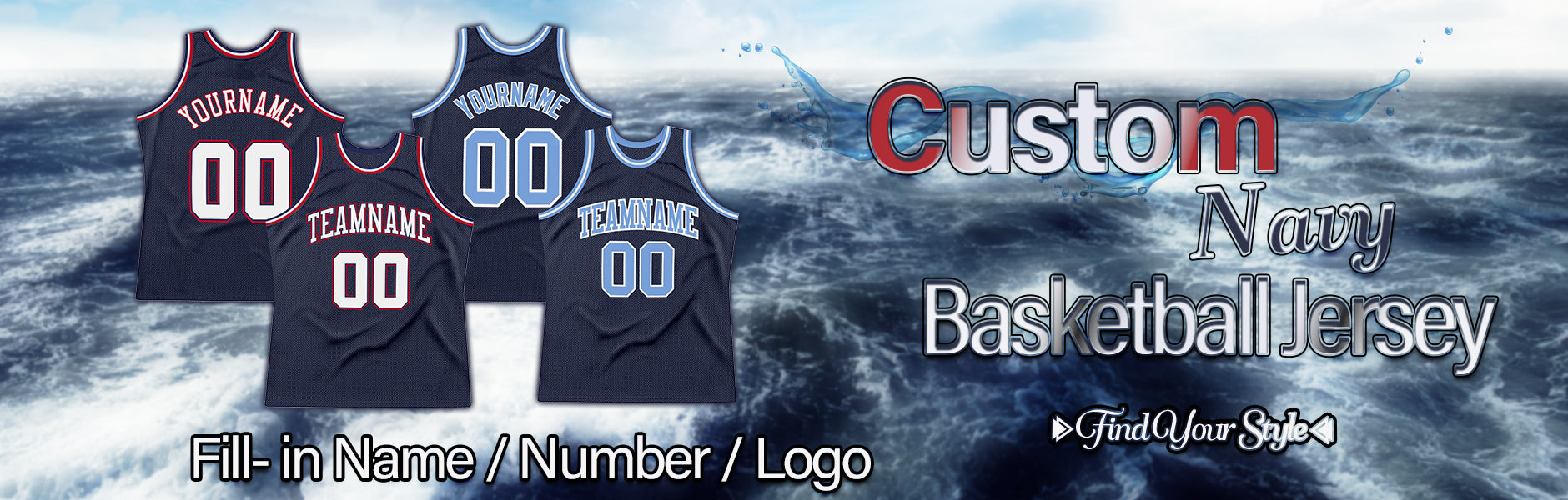 custom basketball navy jersey