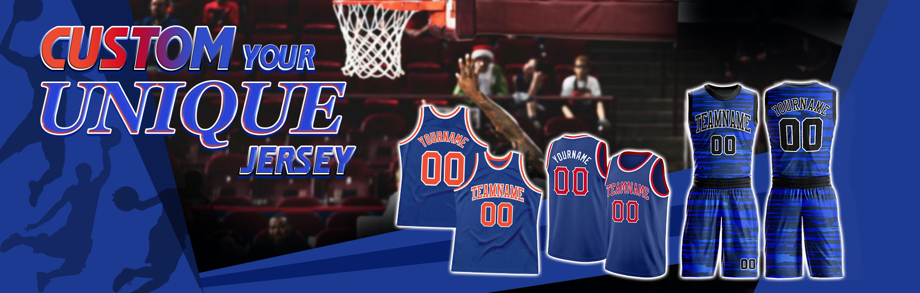 custom basketball royal jersey