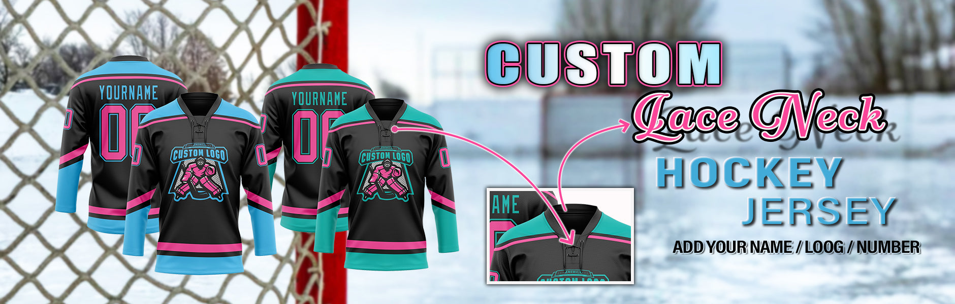 custom hockey lace neck jersey