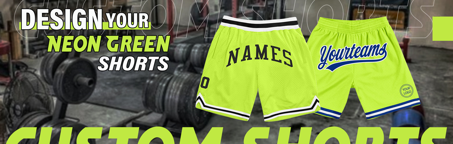 custom neon green shorts jersey